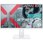 27型/3840×2160/HDMI×2、DP×1、USB-C×1/ホワイト/スピーカー有/2年保証 JAPANNEXT