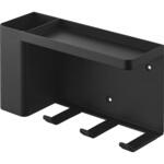 壁付けドライヤー&ヘアーアイロンホルダー タワー トレー付き ブラック 山崎実業