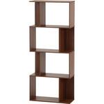 S型ディスプレイラック 4段 ミディアムブラウン 不二貿易