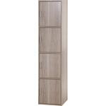 扉付き収納ボックス4段 アッシュグレー 不二貿易