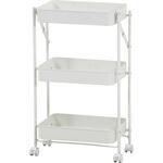 組立て楽な折畳めるワゴン スパーク オフホワイト 不二貿易