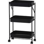 組立て楽な折畳めるワゴン スパーク ブラック 不二貿易