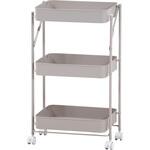 組立て楽な折畳めるワゴン スパーク グレージュ 不二貿易