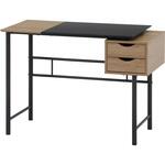 引き出し付きシンプルデスク ユノ GY/BK 不二貿易