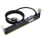 19インチラック横取付用金具付(段付金具)安全ブレーカ付200Vコンセント(C19×2・C13×4)L6-20プラグ付 (VCT) 3m 明工社