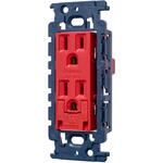 MLアースターミナル付接地ダブルコンセント(カバー付)(カセット)赤 明工社