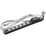 15A安全ブレーカ付 6コ口抜け止め接地コンセント( ランプ付)VCTF3m 接地プラグ付 明工社