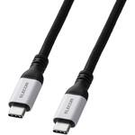 USB-C to USB-C ケーブル PD 240W(EPR)対応 10Gbps USB3.2(Gen2) 映像出力 ナイロンメッシュ 高耐久 エレコム