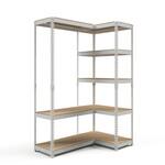 メタル&ウッドラック シェルフ5段(幅81)+ハンガーラック3段(幅81) 連結セット ドリームウェア