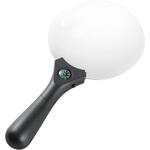 LEDライト付ハンドルーペ 拡大鏡 137mm 2倍 サブ4倍 オーム電機