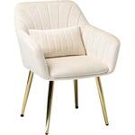 ベロア調×ゴールド脚 アームシェル型 チェア 椅子 イス ダイニングチェア 在宅ワーク 萩原