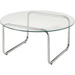 ガラステーブル 【 選べる3サイズ 幅80cm / 90cm / 120cm 】テーブル 丸 ローテーブル センターテーブル ガラス天板 円型 楕円 萩原