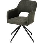 ヴィンテージ風 回転式 チェア 肘付き 単品  1脚 ダイニングチェア リビングチェアレザー調 萩原