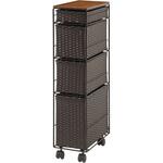 キャスター付き ランドリーチェスト ランドリーラック 【選べる3サイズ】 幅20 / 25 / 30cm スリム 隙間収納 脱衣所 収納 萩原