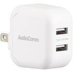 USB充電器 12W 2ポート USB-A スマホ2台同時充電 オーム電機