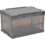 - 折りたたみコンテナ フタ一体型 スケルトンタイプ モノタロウ 74032885