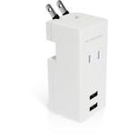 USB付 電源タップ USBポート 合計2.1A AC×1個口 縦向き 折りたたみプラグ 急速充電 エレコム