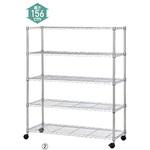 スチールラック H156cm 棚5段 H156cm D45.7cm アズワン