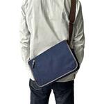 へリンボンフラップショルダー(横型)-コン 平野鞄