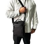 へリンボンショルダーバッグ(縦型)-クロ 平野鞄