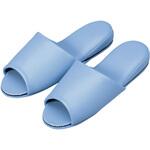 抗菌レザー調スリッパ(前開き) 10ソクグミ ブルー オーミケンシ