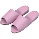 抗菌レザー調スリッパ(前開き) 10ソクグミ ピンク オーミケンシ