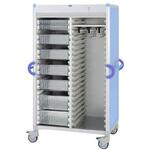 カテーテルハンガーカート C46-AS20207HB(ブルー) トレー：透明 サカセ化学工業