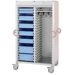 カテーテルハンガーカート C46-AS20207HB(ピーチ) トレー：ブルー サカセ化学工業