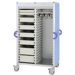 カテーテルハンガーカート C46-AS20207HB(ブルー) トレー：ニュートラル サカセ化学工業