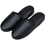 抗菌レザー調スリッパ 10ソクグミ ブラック オーミケンシ