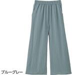 822183 楊柳ゆったり総ゴムパンツブルーグレーL ケアファッション