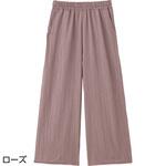 822183 楊柳ゆったり総ゴムパンツローズL ケアファッション