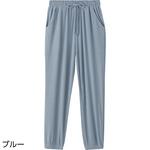 822184 さらさらストレッチ総ゴムパンツブルーL ケアファッション