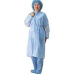 アイソレーションガウン(袖ゴム) ブルー(50マイX2ハコ) バイリーンクリエイト