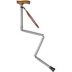 すべりにくい杖 伸縮折りたたみ式 75094(クロチェック) オオサキメディカル