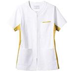 レディスジャケット(半袖) 72-395(シロXイエロー) 5L 住商モンブラン