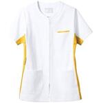 レディスジャケット(半袖) 72-395(シロXイエロー) L 住商モンブラン