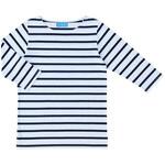 ボーダーTシャツ七分袖 HM25-40(ホワイトXネイビー) M KAZEN