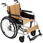 サニタリー車いす STR-1 イエローブラウン(W635) MIKI