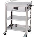 3方コボレ止め・引出付ワゴン 3段 東製作所