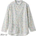 820597 ロングファスナーTシャツグリーンLL ケアファッション