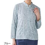 820598 ロングファスナーTシャツブルーLL ケアファッション