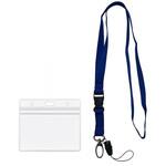 平紐ネックストラップ 名刺・IDカード用ケース ストラップパーツ付き AFF WARE