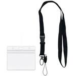 平紐ネックストラップ 名刺・IDカード用ケース ストラップパーツ付き AFF WARE
