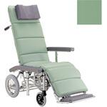 リクライニング車いす(介助用) RR60NB(アルミセイ) 緑No．43(ビニールレザー) カワムラサイクル
