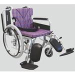 車いす(自走用・アルミ製)背折れ式 KA822-40ELB-M 紫チェックA11 カワムラサイクル