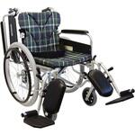 車いす(自走用・アルミ製)背折れ式 KA822-40ELB-M 緑チェックA9 カワムラサイクル