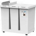 ダストボックス 棚下で使える両開きプッシュダストボックス3分別ワゴン20L×3 アスベル