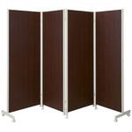 キャスター付き連結パーテーション高さ180cm ダークブラウン ストア・エキスプレス