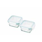 クラルテ 耐熱ガラス製 保存容器 角型ミニ 2点セット ヒロショウ